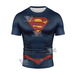 Superman Lois Clark Kent Kal El Short Sleeve Compression Shirt