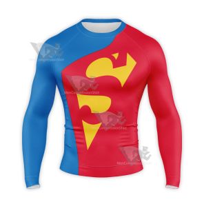 Superman Metropolis Battle Suit Icon Long Sleeve Compression Shirt