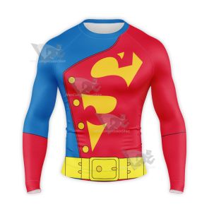 Superman Metropolis Battle Suit Long Sleeve Compression Shirt
