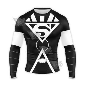 Superman Modern Era Black Lantern Long Sleeve Compression Shirt