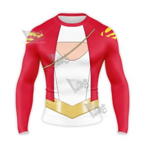 Superman Power Girl New Suit Mixed Long Sleeve Compression Shirt