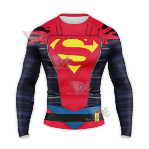 Superman Superboy Conner Kent New Suit Long Sleeve Compression Shirt
