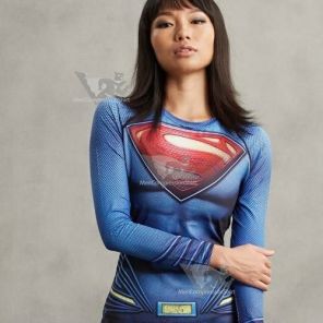 Superman Women Compression Long Sleeve Rashguard