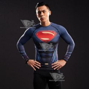 Superman Young Justice Long Sleeve Compression Rashguard
