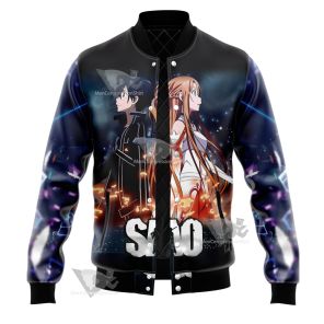 Sword Art Online Kirito And Ggo Asuna Varsity Jacket