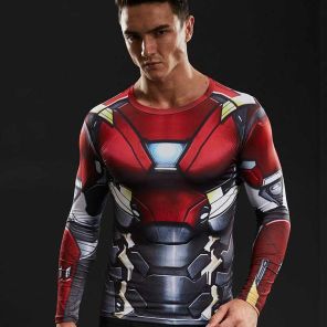 Tony Stark Man Long Sleeve Compression Shirt For Men