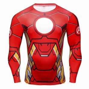 Tony Stark Red Compression Shirts For Men