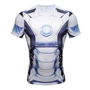 Tony Stark Sports White Compression Shirt For Men