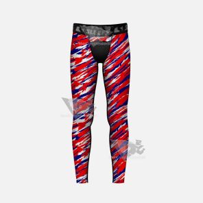 Tryton Red Blue and White Kids compression tights leggings