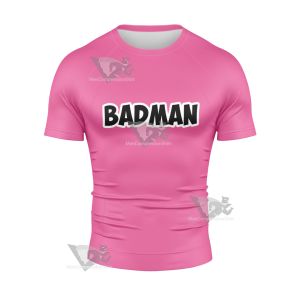 Vegeta Badman Pink Dragon Ball Z Short Sleeve Compression Shirt
