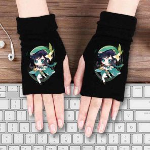 Warm Plush Half Finger Unisex Women Gloves Hot Anime Gift