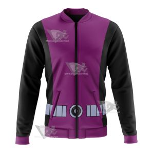 Young Justice Beast Boy Purple And Black Cosplay Bomber Jacket