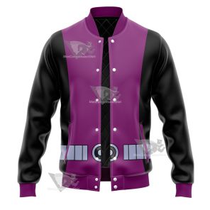 Young Justice Beast Boy Purple And Black Cosplay Varsity Jacket