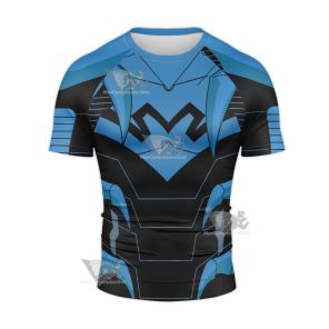 Young Justice Blue Beetle Short Sleeve Compression Shirt
