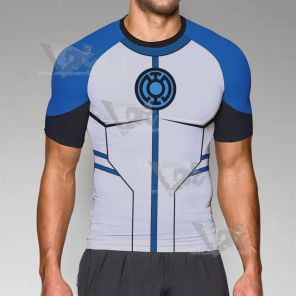 Young Justice Blue Lantern Short Sleeve Compression Shirt