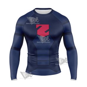 Young Justice Lor Zod Blue Cosplay Long Sleeve Compression Shirt