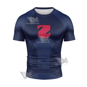Young Justice Lor Zod Blue Cosplay Short Sleeve Compression Shirt