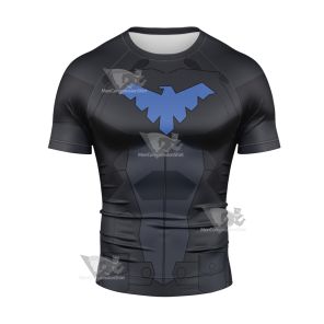 Young Justice Nightwing Short Sleeve Compression Shirt