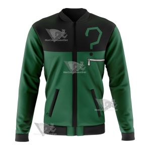 Young Justice Riddler Green Question Mark Cosplay Bomber Jacket