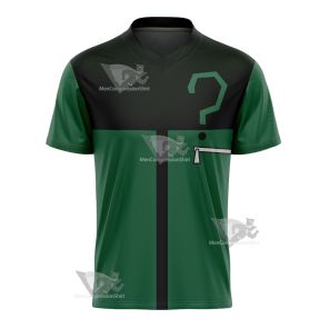 Young Justice Riddler Green Question Mark Cosplay Football Jersey