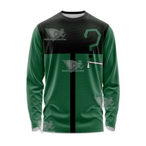 Young Justice Riddler Green Question Mark Cosplay Long Sleeve Shirt