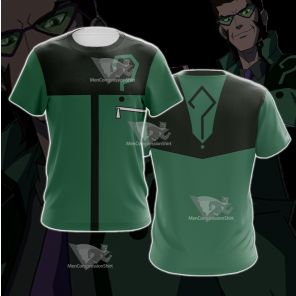 Young Justice Riddler Green Question Mark Cosplay T-Shirt