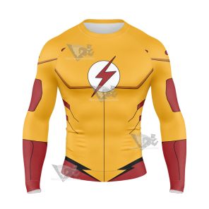 Young Justice The Flash Wally West Long Sleeve Compression Shirt