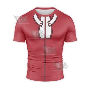 Yu Gi Oh Gx Yuuki Juudai Red Cosplay Short Sleeve Compression Shirt