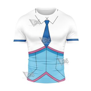 Yu Gi Oh Vrains Blue Angel Aoi Zaizen Short Sleeve Compression Shirt