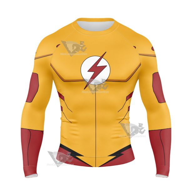 Young Justice The Flash Wally West Long Sleeve Compression Shirt